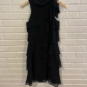 White House Black Market Cocktail Dress with Frills - Black - Size 2